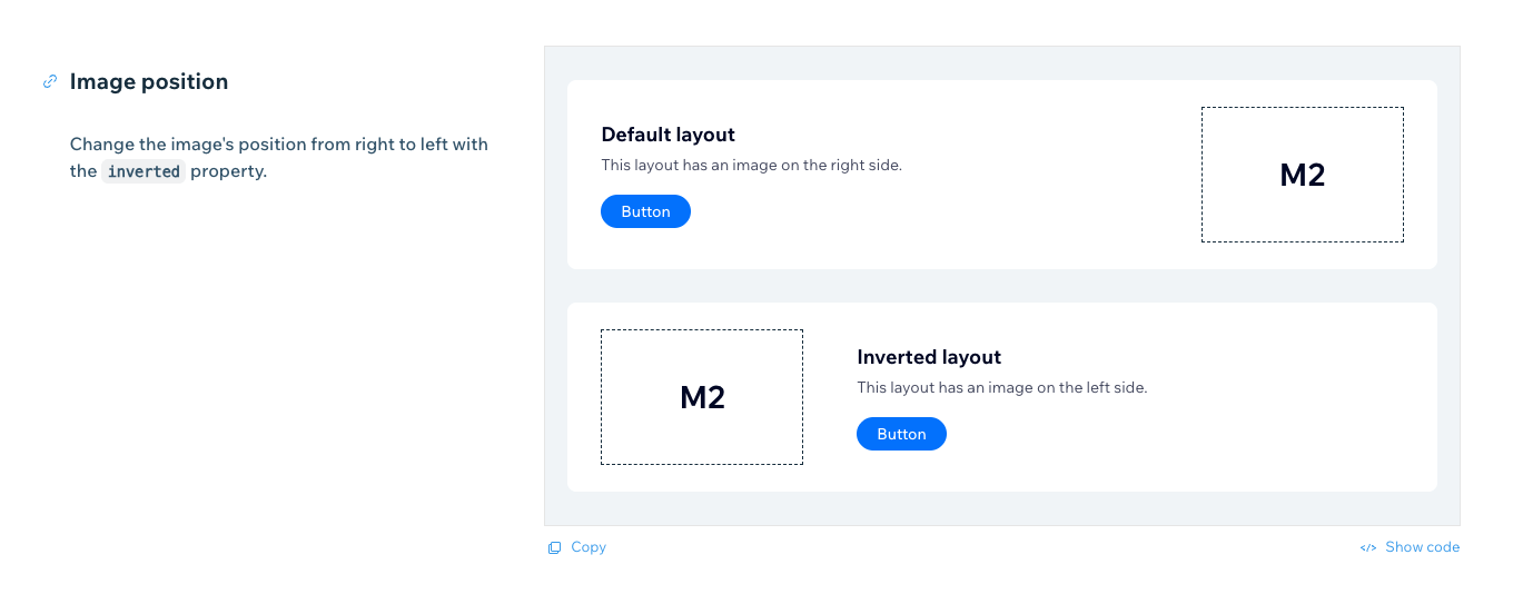 Example from Wix component