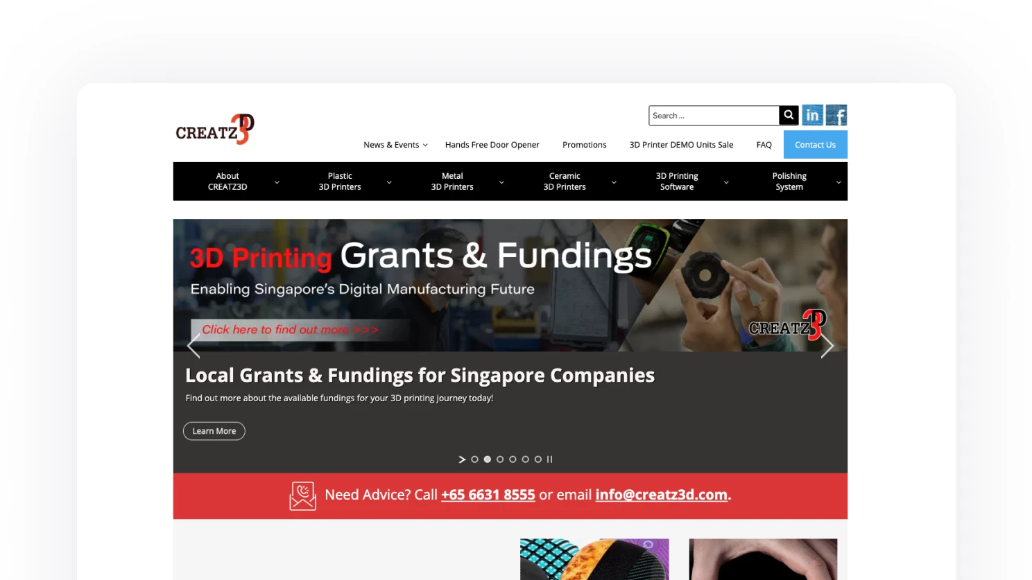 Legacy site, homepage