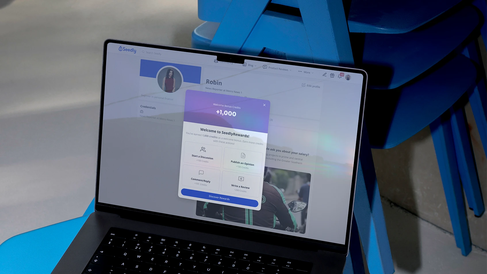 Seedly Rewards in use on desktop