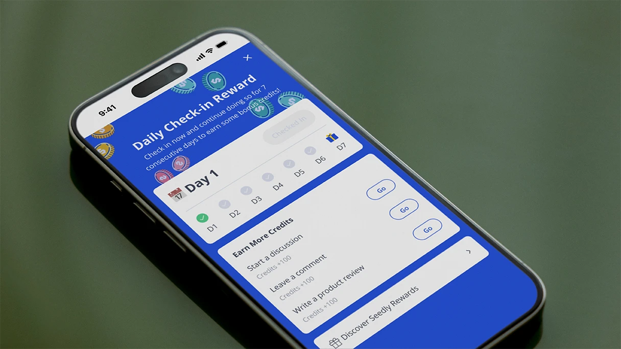 Daily check-in reward on mobile